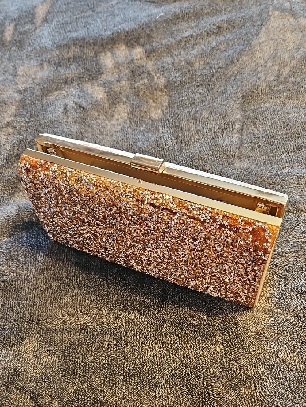 Aldo Rose Gold Crystal Frame Clutch